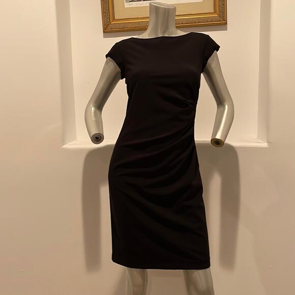 Weekend Max Mara Black Ruched Sheath Dress - Picture 1 of 13